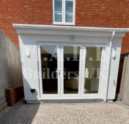 Timber frame extension with bi-fold doors - after #image_title